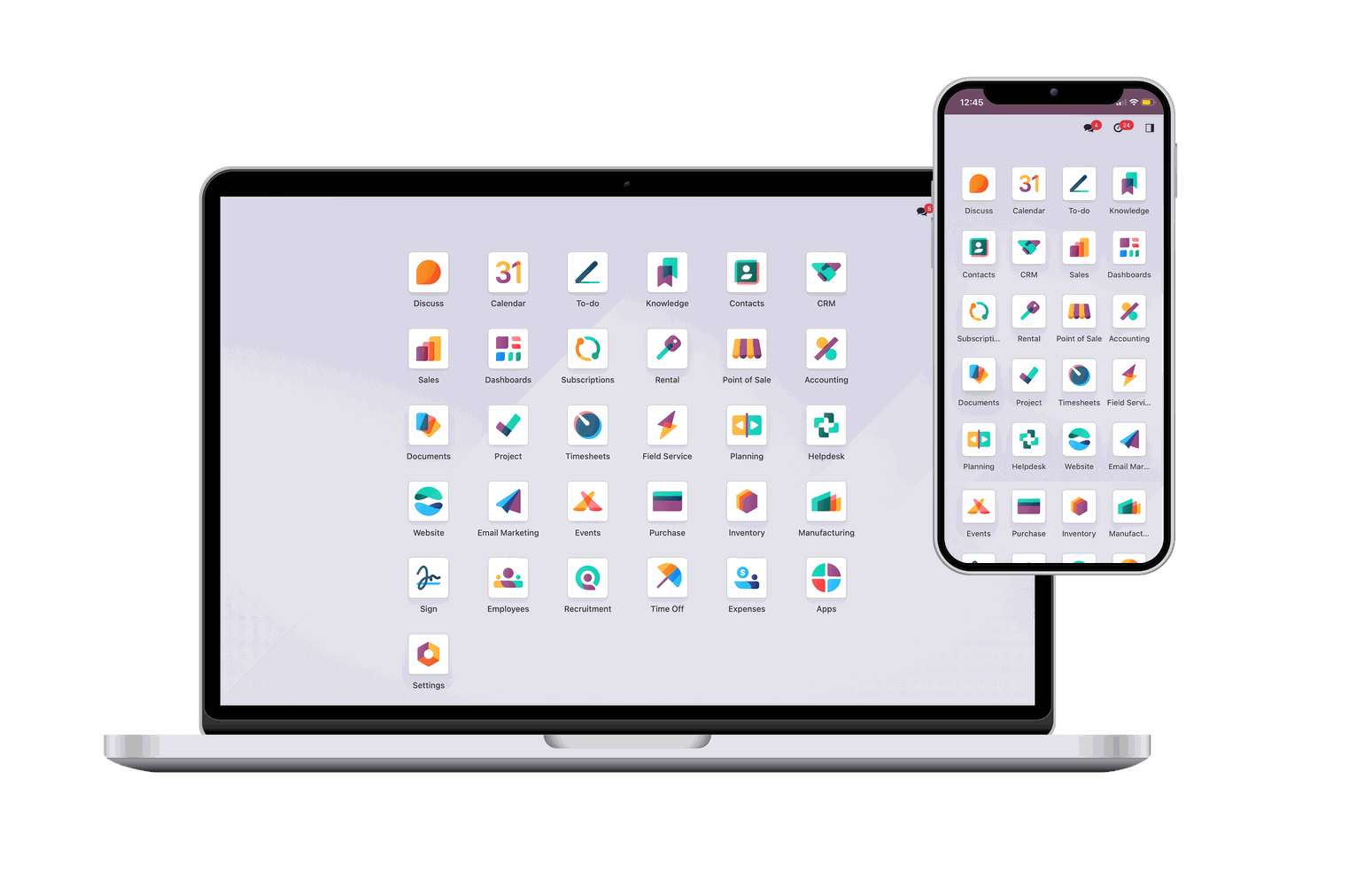 ERP Odoo sur ordinateur et mobile — accompagnement BO Consultant